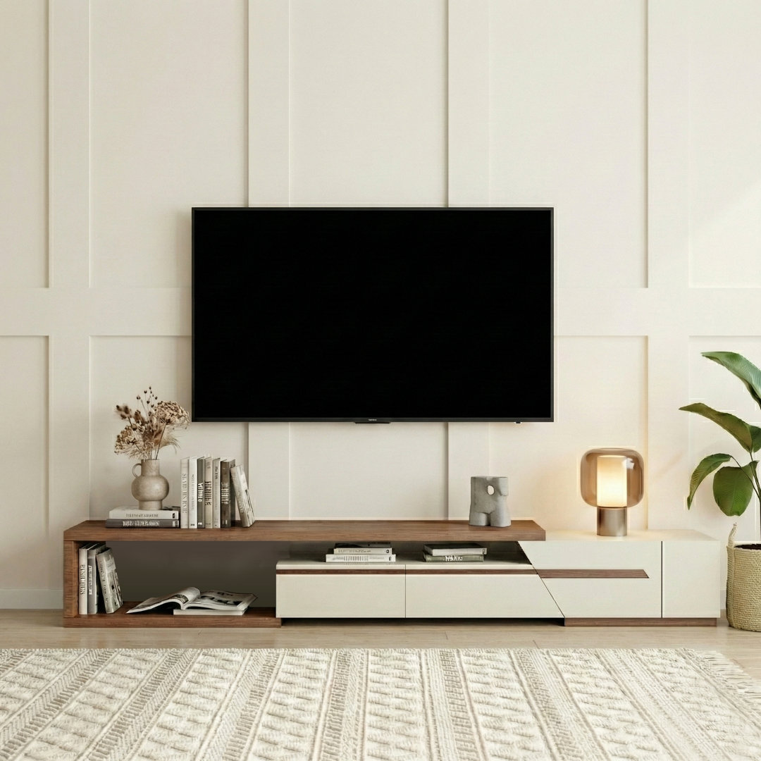 Tressler 78.74''-106.29''  Solid Wood Extendable  TV Stand, Wood Media Console With 3 Drawers 1 Storge, No-Assembly Required Brayden Studio®