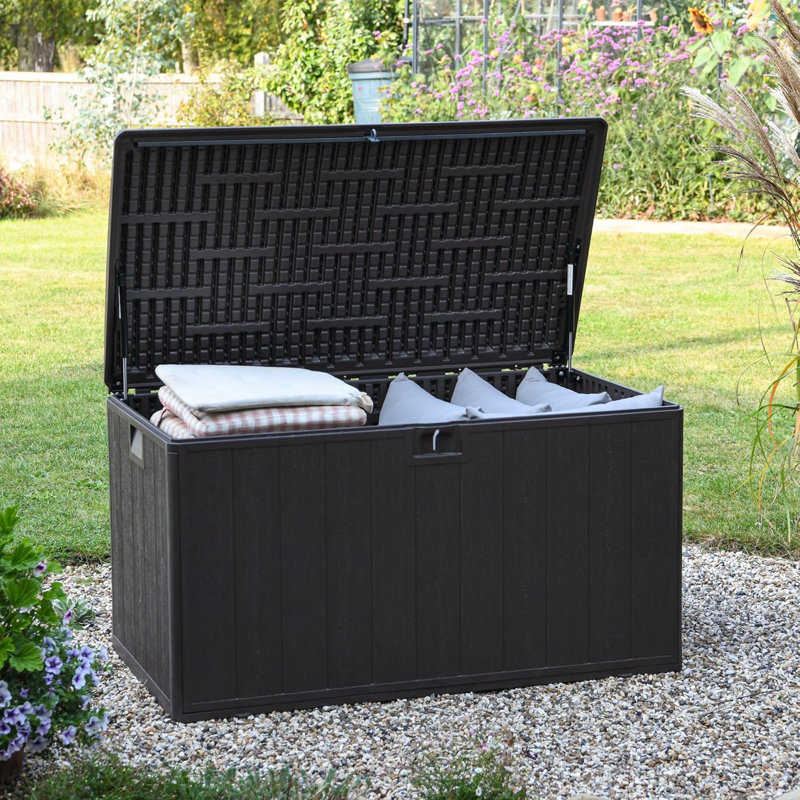 Garden Gear 111cm W 276L Polypropylene Lockable Deck Box in Brown