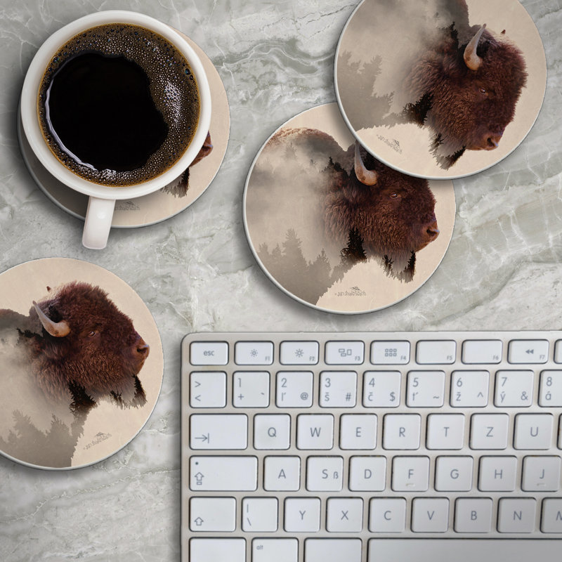 Ensemble de 4 sous-verres ronds Buffalo Scene