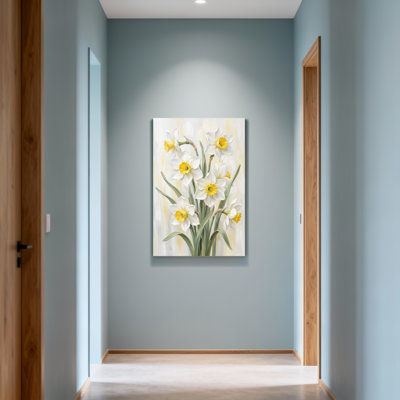 Plants & Flowers White Daffodils With Yellow Centers On Soft Background