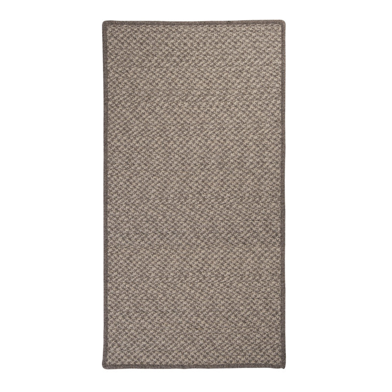 Tapis gris en fibres naturelles tissé à la main Houndstooth, Carré 3 pi