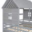 Lit plateforme House avec deux tiroirs pour lits partagés pour garçon et fille, combinaison de 2 lits simples côte à côte-9494379