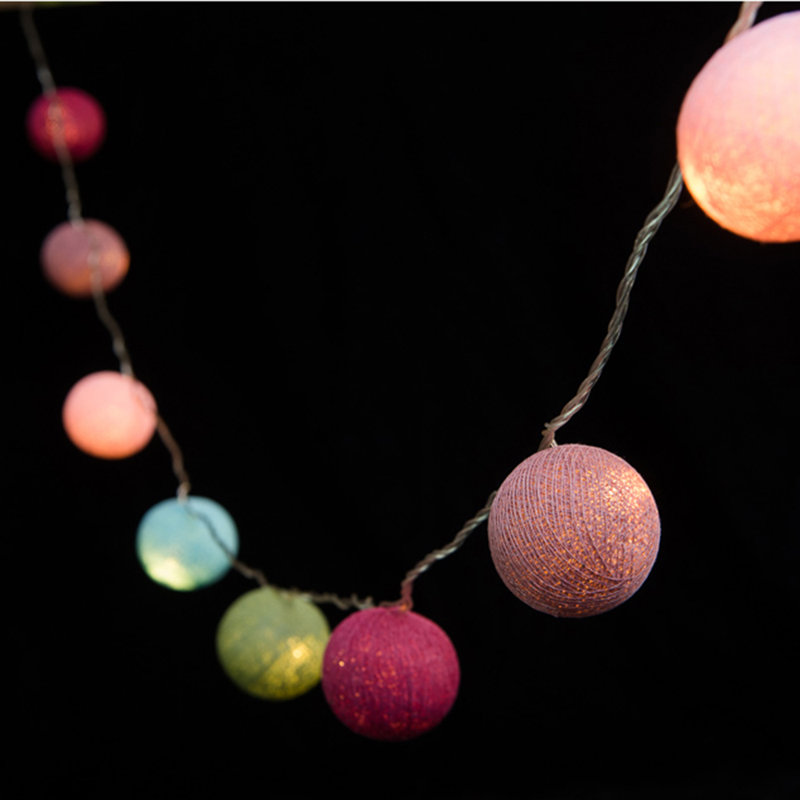Misti LED Cotton Ball String Light, 20 Lamps - 5 Metre Long