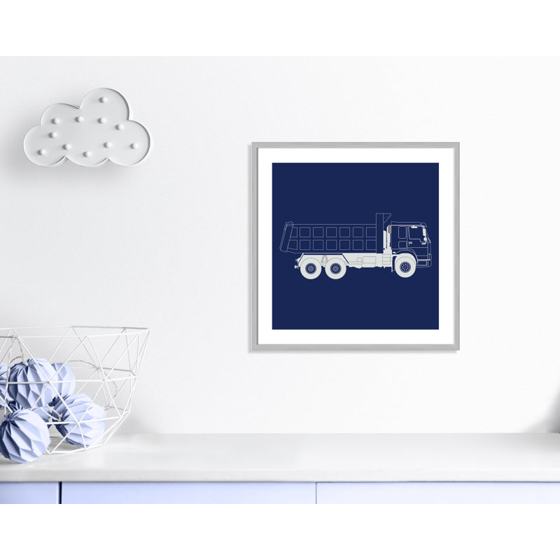 Art encadré Wild Camions, H 26,5 po x l 26,5 po x P 1,18 po, Encadré de boîte argent