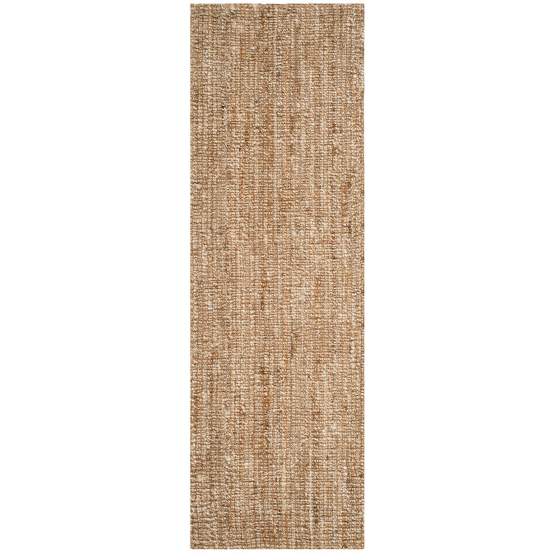 Tapis tissé à la main en jute/sisal naturel/ivoire Alda, Tapis de couloir 2 pi 6 po x 16 pi
