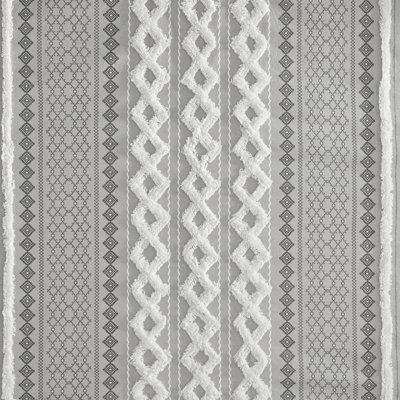 Cotton Printed Shower Curtain With Chenille 1PCS