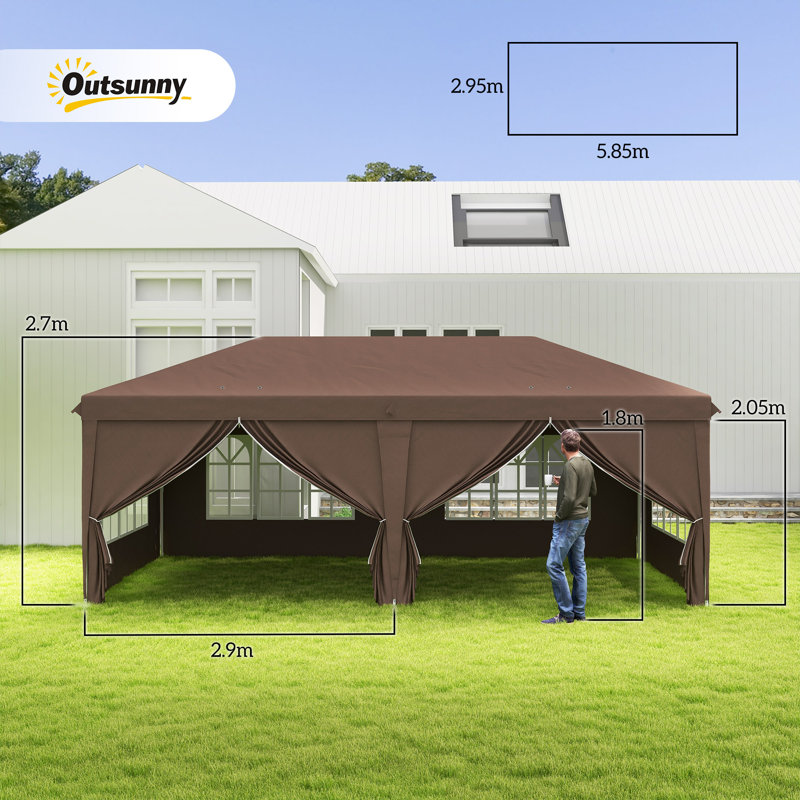 Aver 3m x 6m Metal Pop-Up Gazebo