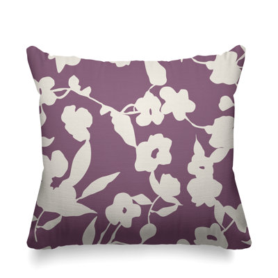 Floral and Abstract Outdoor Reversible Throw Pillow