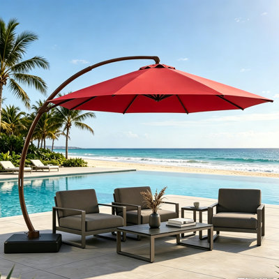  Parasol de patio en porte-à-faux 11 pi avec base incluse