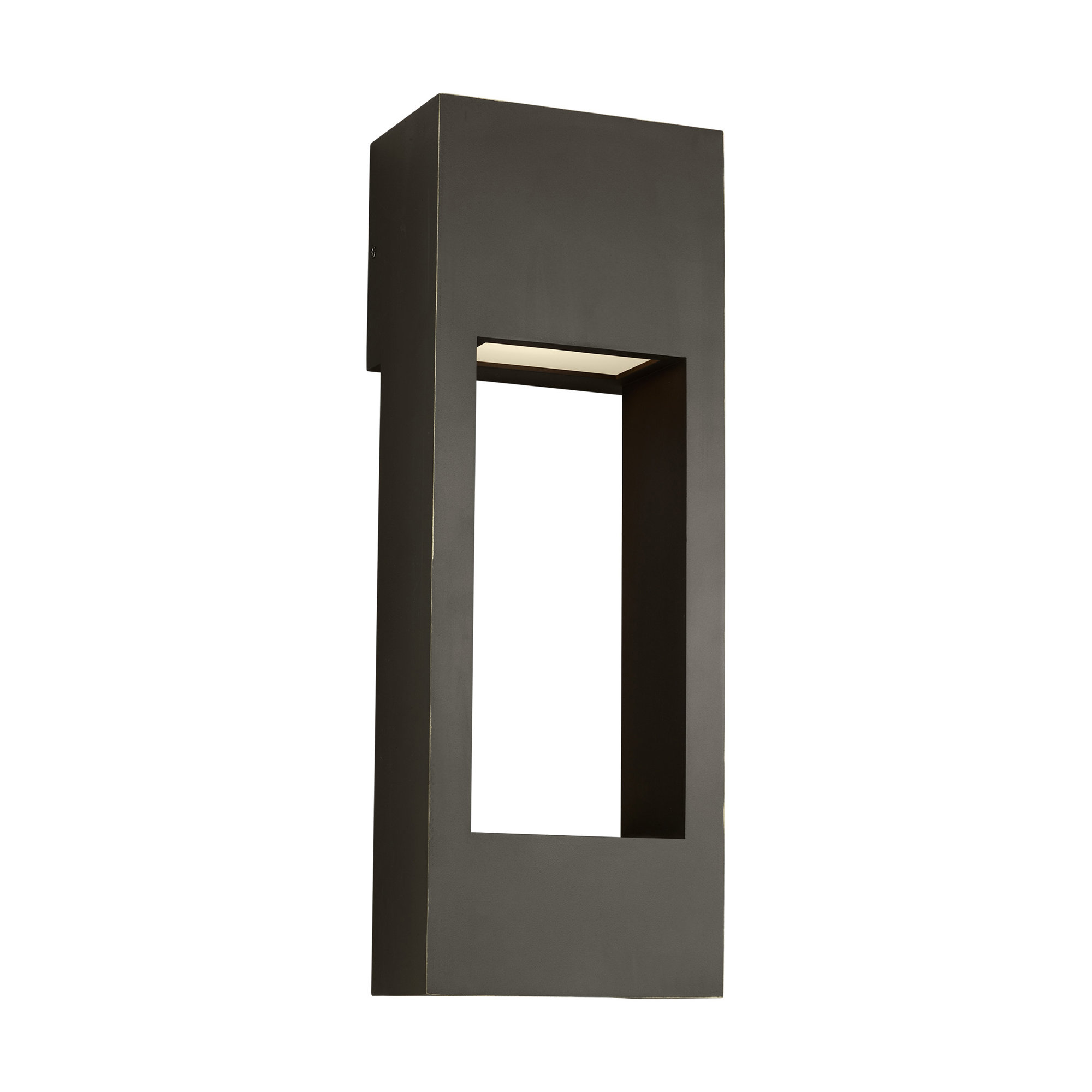 Blandburg Rectangle Outdoor Aluminum LED Wall Light, 20" H x 7" W x 7" D, Antique Bronze