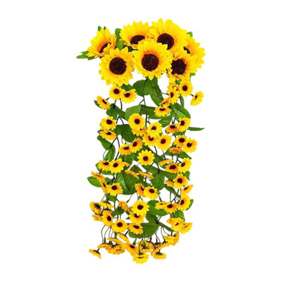 Spring And Summer Sunflower Wreath Artificial Flower Wildflower Wreath For Indoor Outdoor Wedding Arches Porches Staircase Decorations Year Round Home Decorati