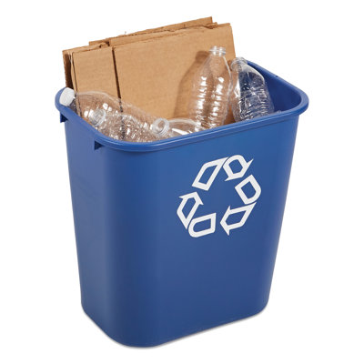 Plastic Open Recycling Bin - 7 Gallons