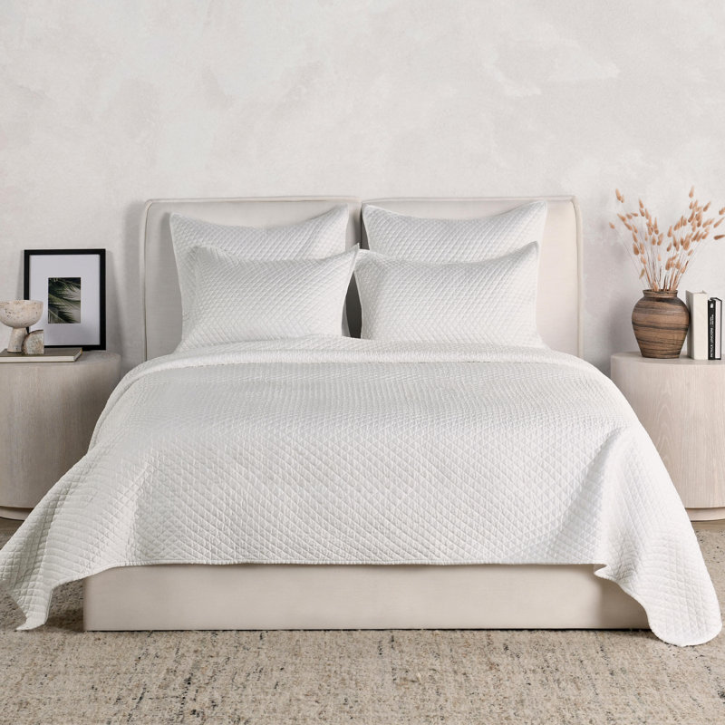 Diamond Quilt Set, White