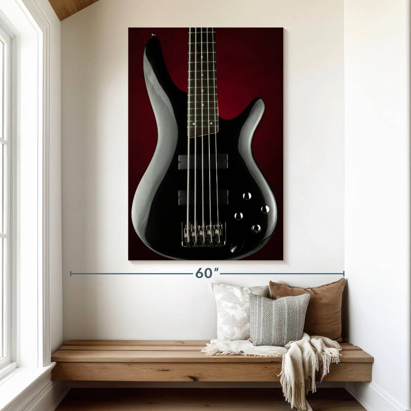 Abarca Black Electric Guitar, 51" H x 34" W
