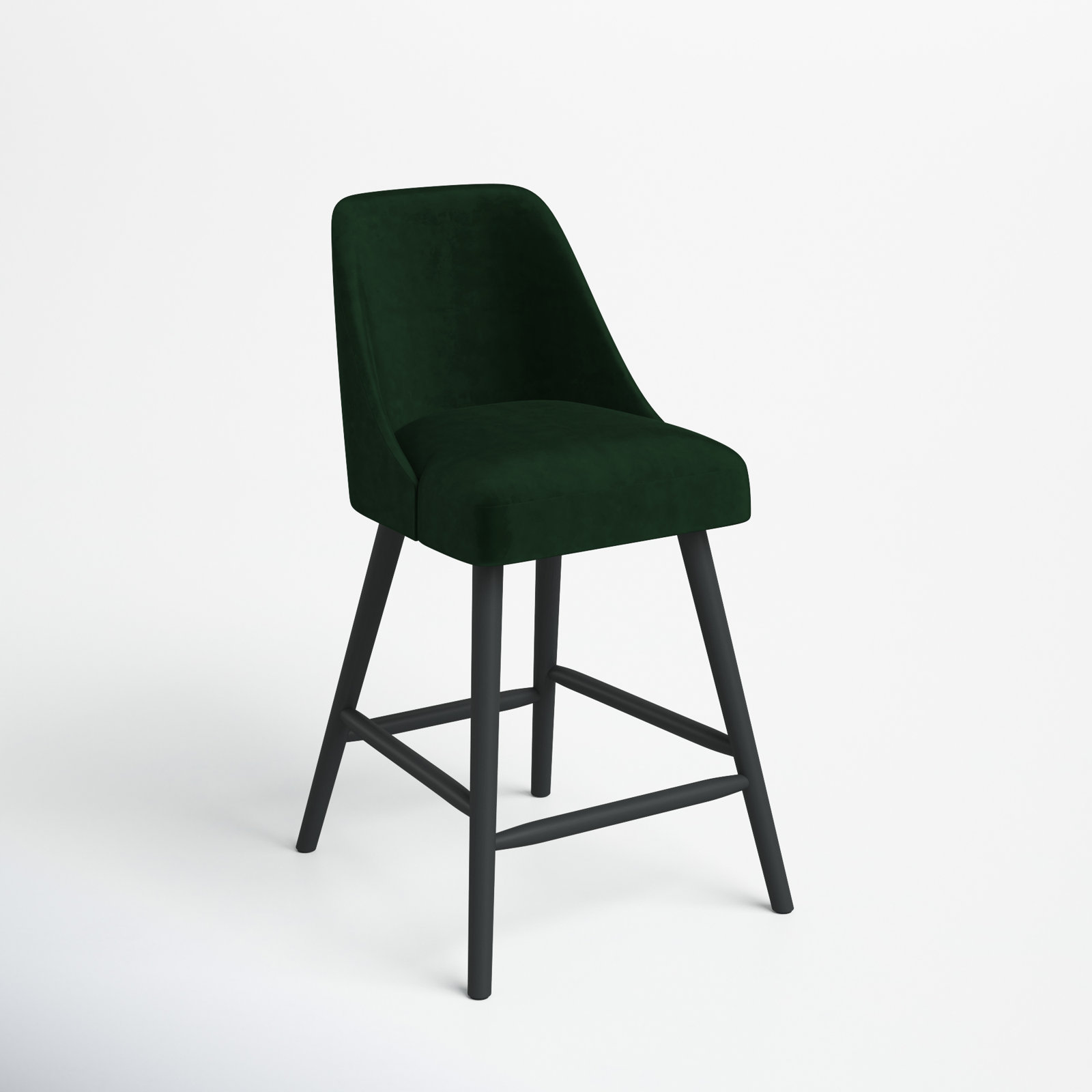Gallie Bar and Counter Stool, Counter Stool (27" Seat Height), Luxe Emerald Velvet