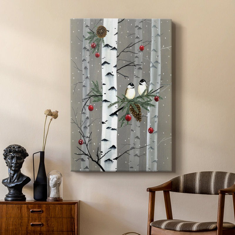 Birch Birds I -Custom Wrapped Gallery Cavas, 60" H x 40" W
