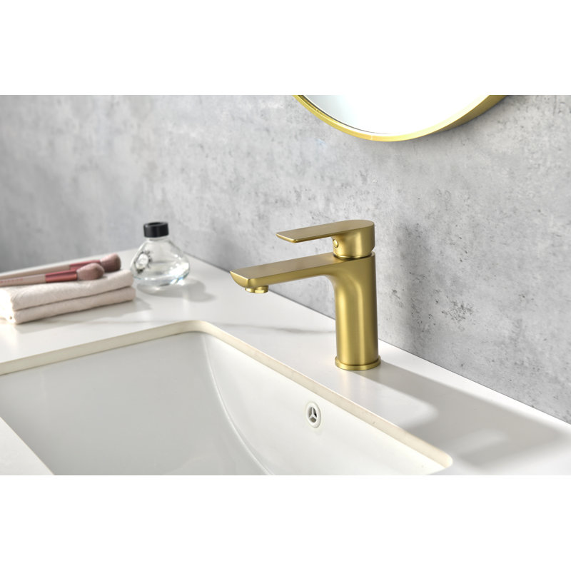 Single-Hole Bathroom Faucet, Brushed Gold
