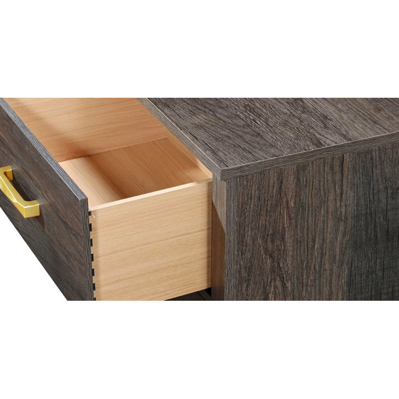 Commode de rangement à 4 tiroirs de style contemporain avec poignée en métal