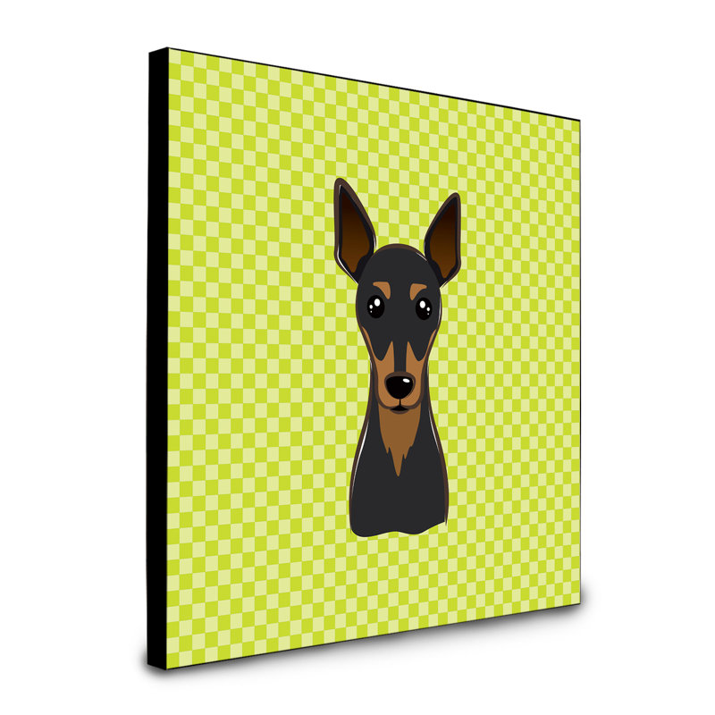 Panneau mural d’art Dungorbery, Vert, Pinscher nain