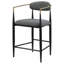 Chaise de comptoir rembourrée en tissu foncé Renfroe (sans la table)-419604301-419604272