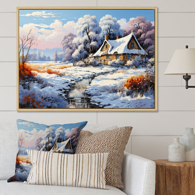 «Winter Village Landscape III», reproduction sur toile