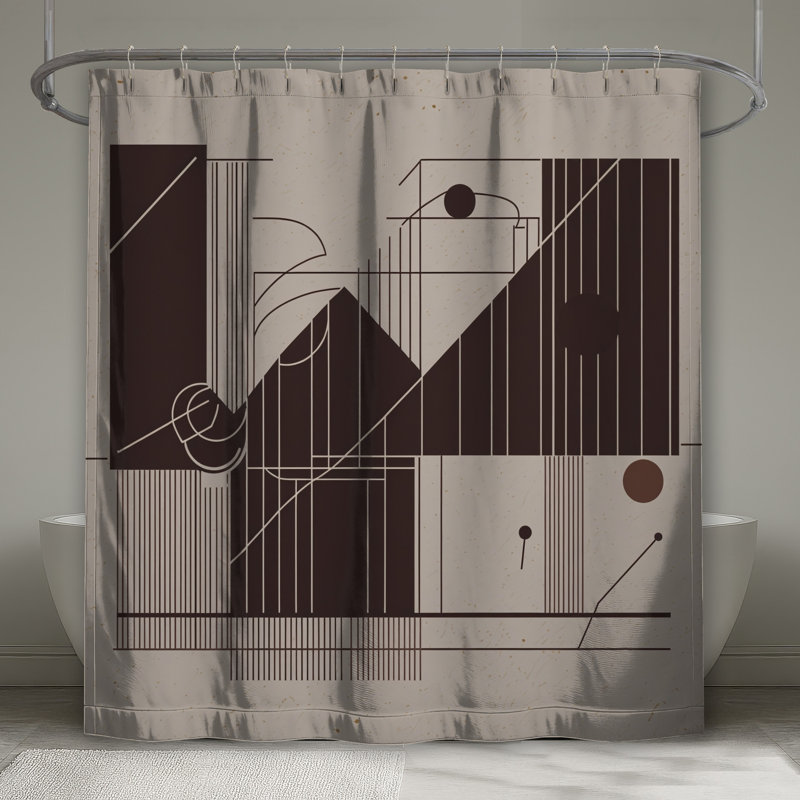 Rideaux de douche géométriques très longs, 70 po L x 84 po H