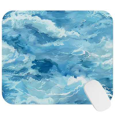 Beach and Coastal Ocean Waves IV Nautical Gaming Cute Office Laptop Desk Pad Gift Mat Square Rectangle Non-Slip Mousepad