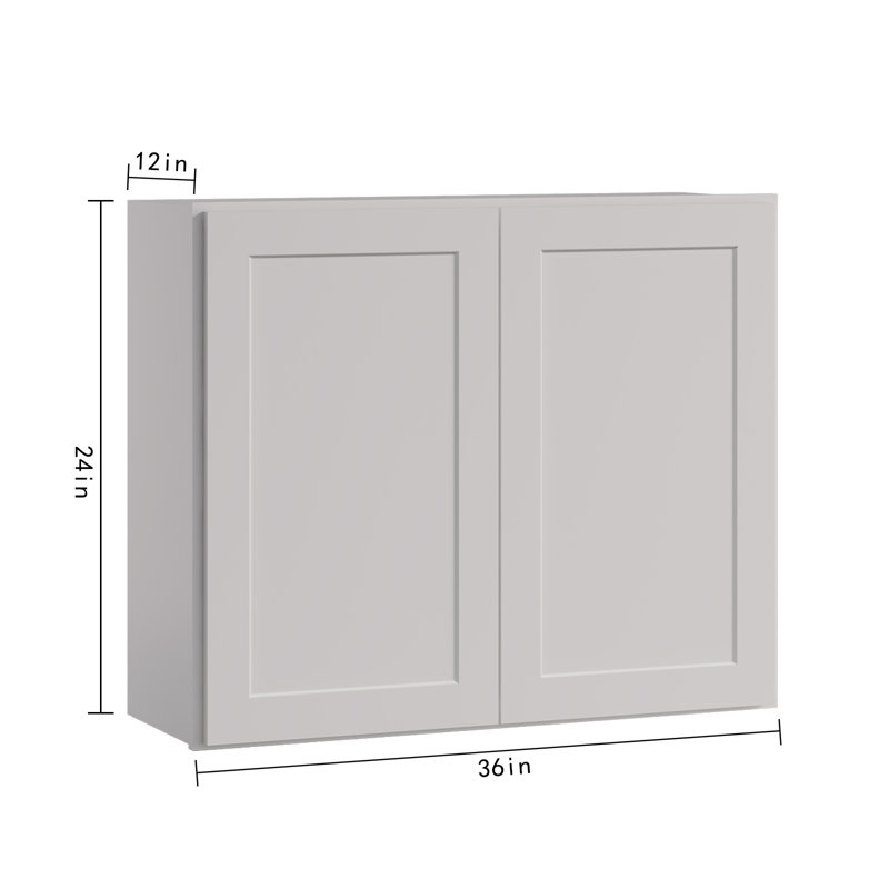 HOMEIBRO Meuble mural standard Shaker en contreplaqué, prêt à assembler, 91,4 cm (L) x 30,5 cm (P) x 61 cm (H), couleur gris tourterelle, 91,4 cm (L) x 30,5 cm (P) x 61 cm (H)