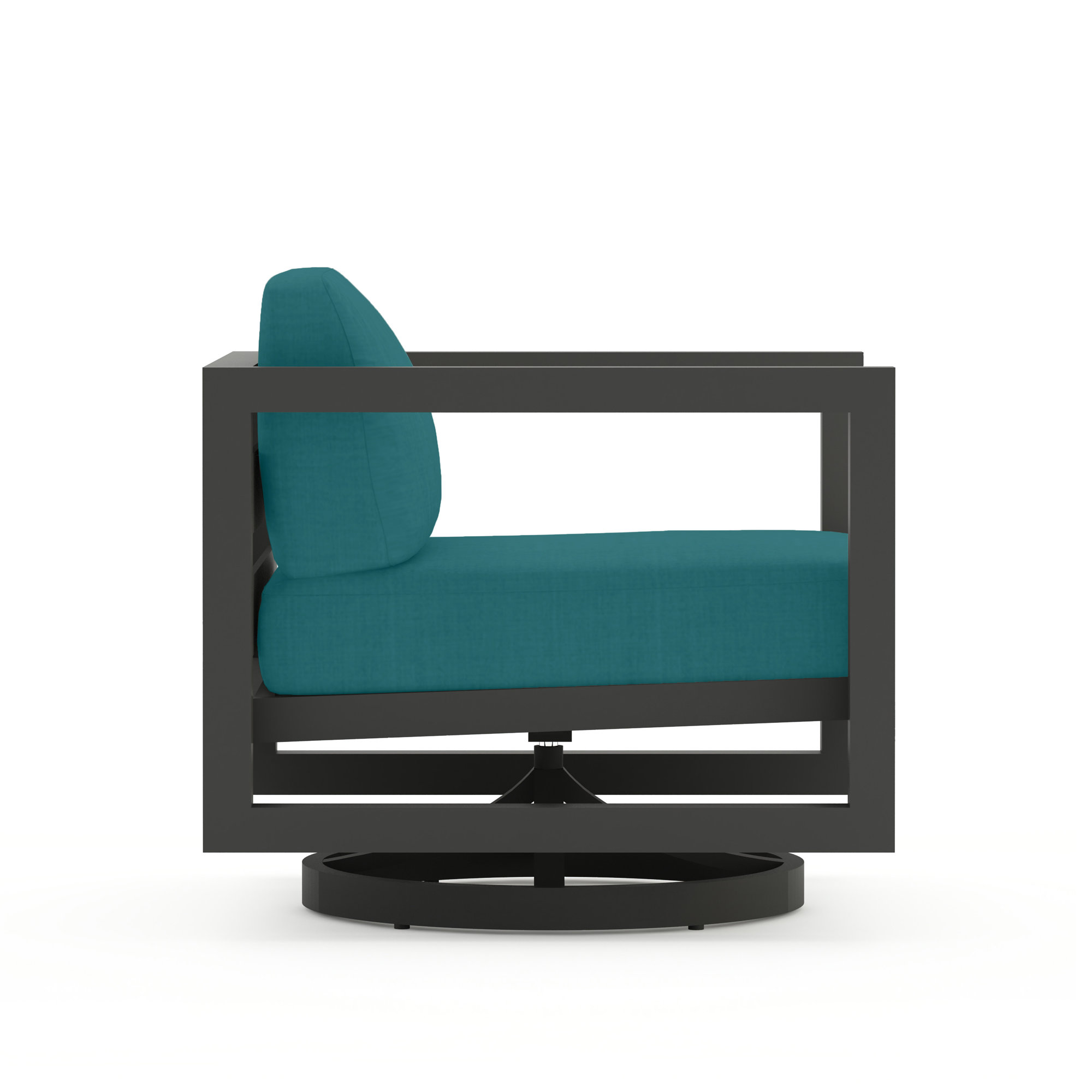 Yarieli Outdoor Chair with Sunbrella® Cushions, Spectrum Peacock Sunbrella® Plainweave, Slate