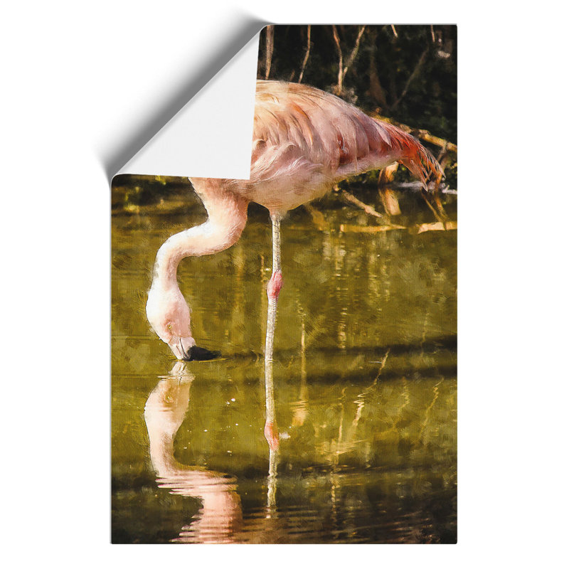 Pink Flamingo Painting - Frameless Print, 42cm H x 30cm W x 0.1cm D