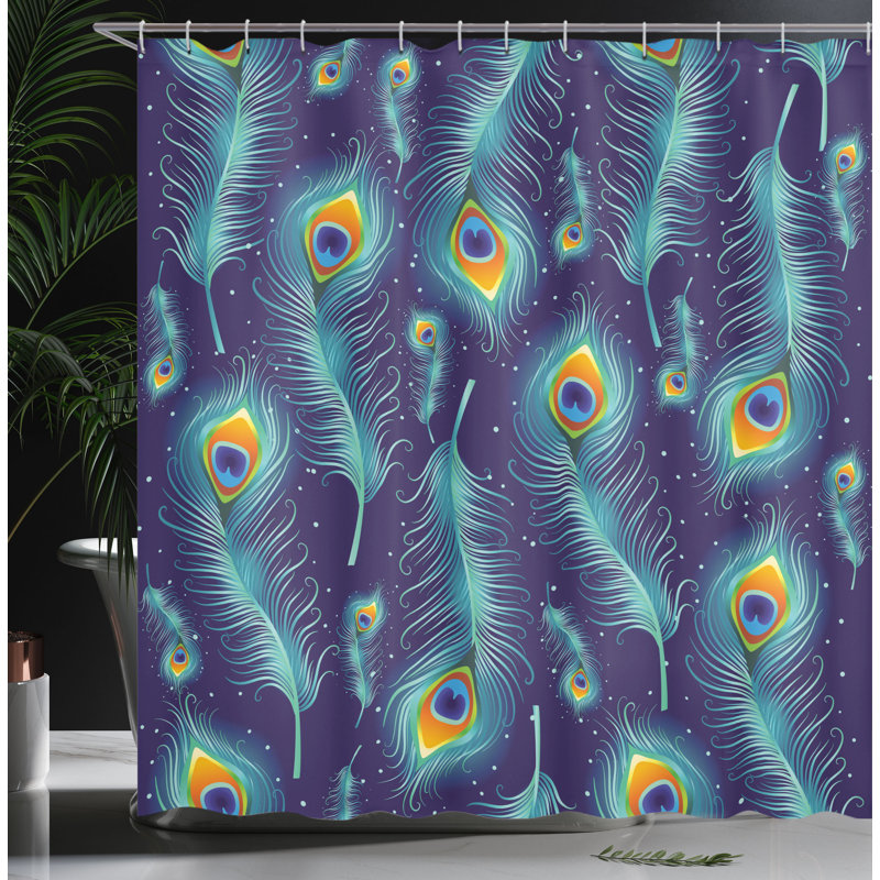 Shower Curtain with Hooks Included, 84"H x 69"W