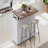 46.5'' Farmhouse Kitchen Island with Drape of Beads, Power Outlet, Rolling Kitchen Cart on Wheels with Drop Leaf, 3 Doors , 3 Drawers and Internal Iron Shelf, for Kitchen, Dining Room-1398988