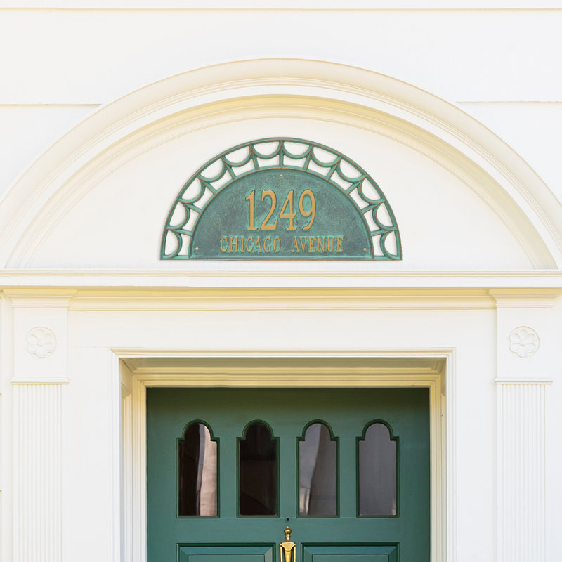 Signature Series 2-Line Wall Address Plaque, Verdigris, Bronze, Yes