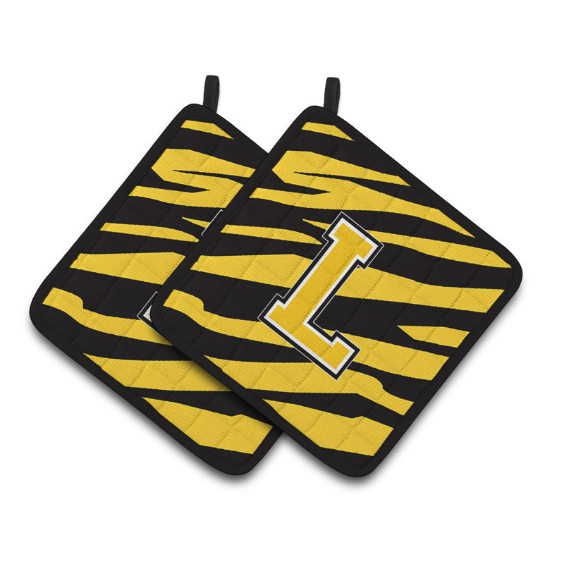 Tiger Stripe Potholder, Or noir, L