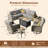 7- Person Outdoor Wicker Patio Conversation Furniture Set With Fire Pit Table-1061966992