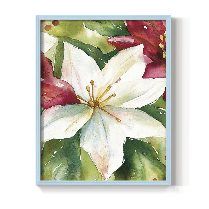 «Christmas Holiday Art DCCL III», reproduction d'art encadrée - bois massif, Blue, H 30 po x l 24 po