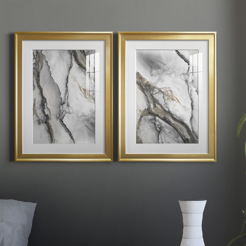 «Abstract Ink Fantasy I», reproduction encadrée de qualité supérieure - prête à être accrochée, H 30,5 po x l 45 po x P 1 po
