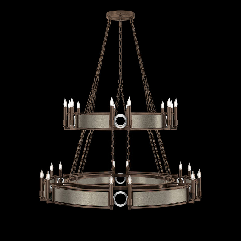 Lustre rond l 50 po Mirage, Coco / bronze / nickel