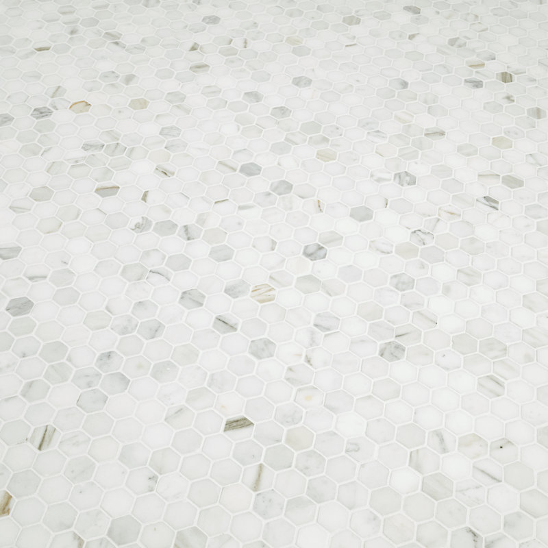 Carreau de mosaïque en marbre poli Calacatta