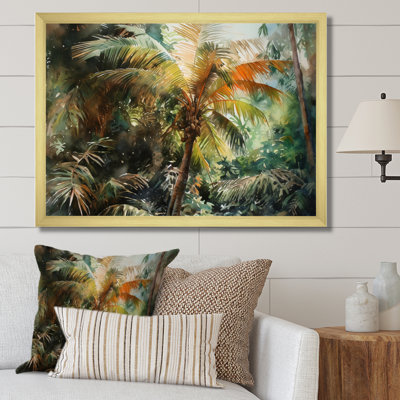 «Green Palm Tree Paradise I», reproduction sur toile