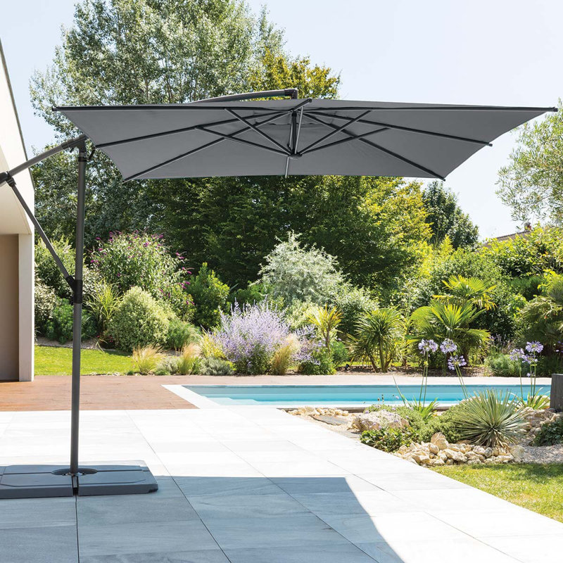 Ahnia 250cm Cantilever Parasol, Slate Grey