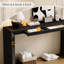 Console de style campagne moderne de 60 po avec 2 tiroirs dissimulés, table d'entrée de style cascade avec pieds épaissis et grain de bois rustique-1228886911