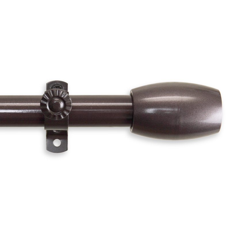 Tringle à rideaux simple Maymie, Cacao, H 2,5 po x l 252 po x P 1,38 po