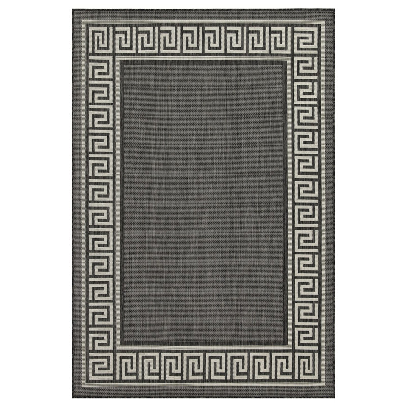 Sunshine Anthracite Versatile Indoor/Outdoor Area Rug, Rectangle 7'10" x 10'3"