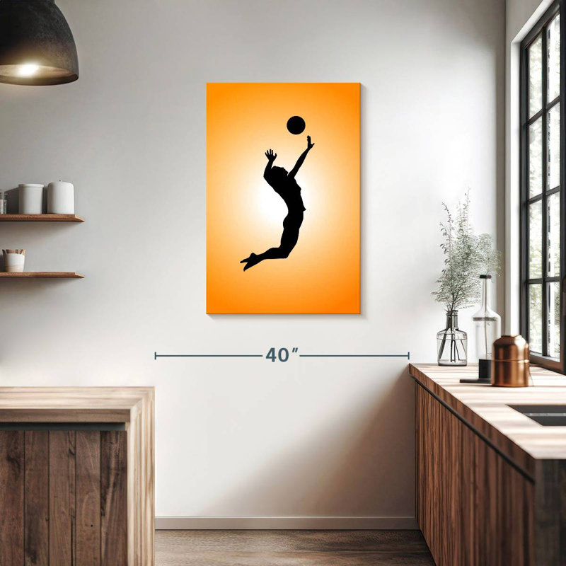Silhouette de joueur de volleyball Sireci, H 36 po x l 24 po