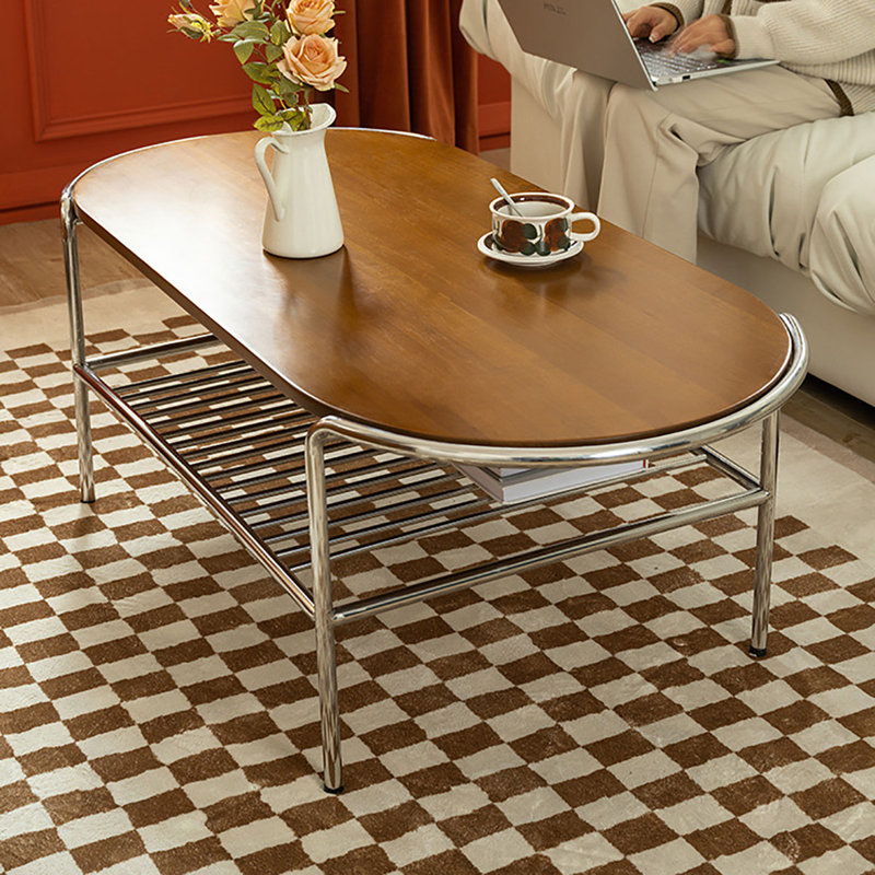 Solid Wood Top Single Coffee Table