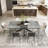 Retro Rectangular Extendable Dining Table With Storage Box, Sturdy Iron Base And Durable Triamine Top For Flexible Everyday Use.-2027384282