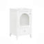 Meuble-lavabo de 20 po avec lavabo, armoire de salle de bain avec porte en verre à fermeture douce, tiroir