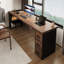 Bureaux rectangulaires en bois massif brun-107825183-107825186