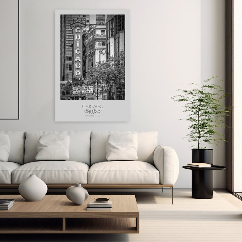 In Focus Chicago State Street Abstract Contemporary Architecture City Wall Art by Melanie Viola - Wrapped Canvas Print